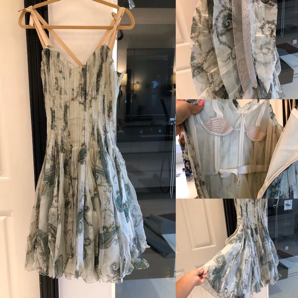 Auth. Elegance Vintage PRADA Paisley Silk Dress 2